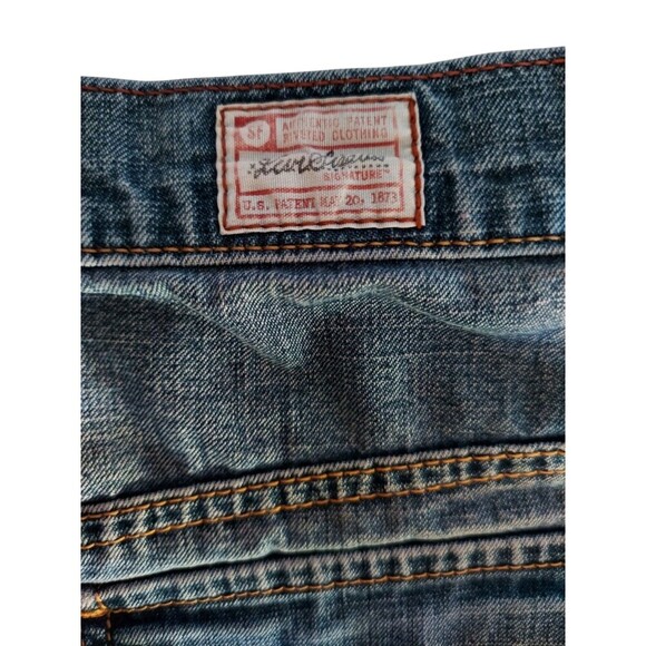 Vintage Levi Strauss Denim Midi Pencill Skirt Misses 12 Light Blue Stretch Y2K - Picture 7 of 7